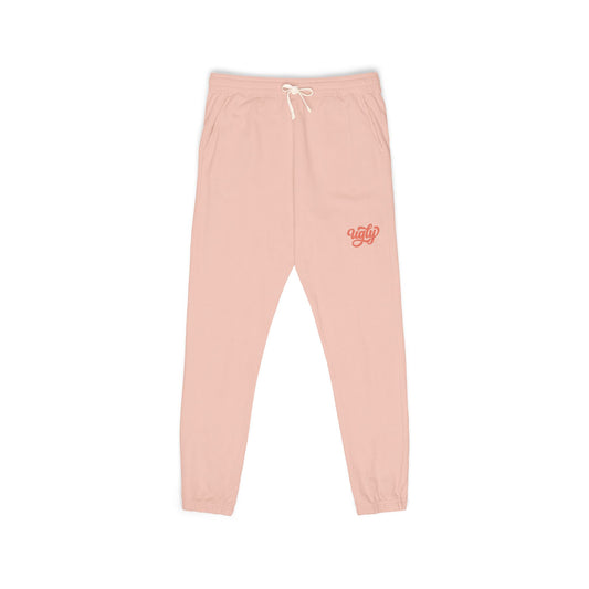Charcoal Garment-Dyed Sweatpants with 'Ugly' — Cozy Heart Accent Joggers