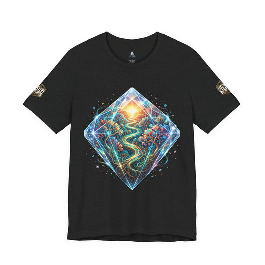 Mystic Path Diamond T-Shirt – Psychedelic Sunrise Recovery Graphic Tee