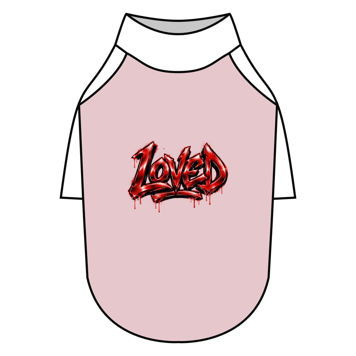Loved Gothic Red Graphic Pet Raglan T-Shirt