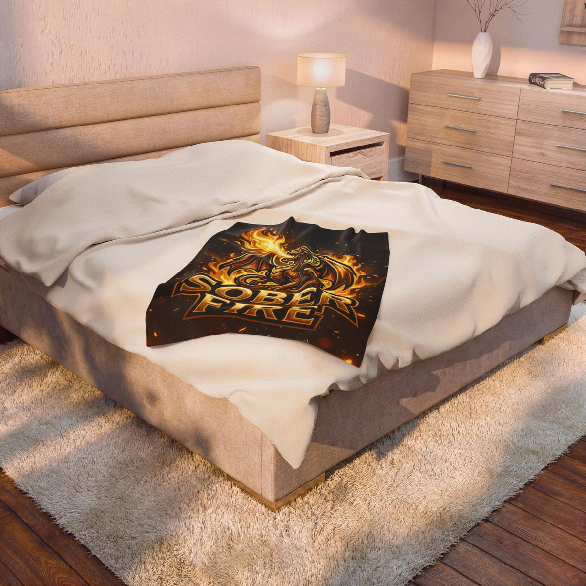 Velveteen Plush Blanket — Sober Fire Dragon Throw