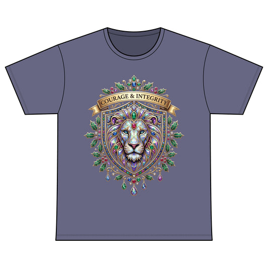 Courage & Integrity Lion T-Shirt — Recovery Warriors Graphic Tee