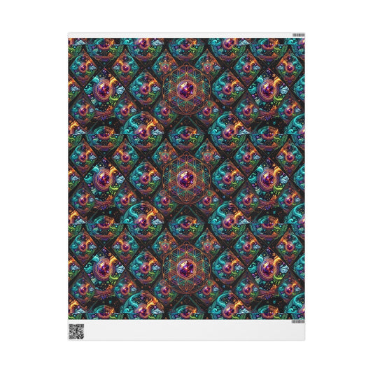 Psychedelic Swirl Wrapping Paper Roll — Rainbow Marble Gift Wrap