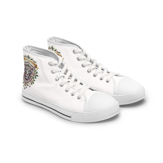 Women's High Top Sneakers — Floral Mandala Canvas Shoes