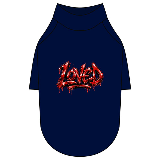 Loved Gothic Red Graphic Pet Raglan T-Shirt