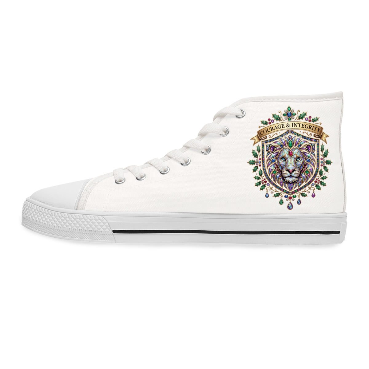 Women's High Top Sneakers — Floral Mandala Canvas Shoes