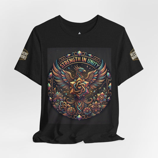 Strength in Unity T-Shirt – Floral Rose Wings Recovery Graphic Tee