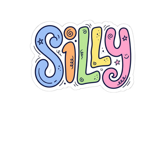 Silly Colorful Lettering Kiss-Cut Sticker