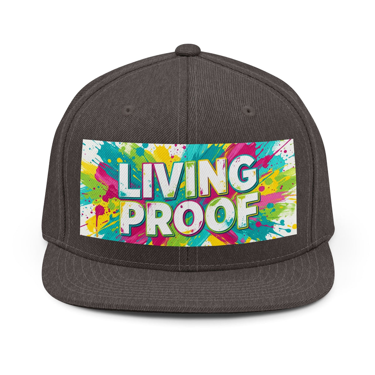 Living Proof Snapback Hat — Colorful Splash Inspirational Trucker Cap