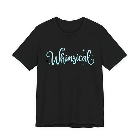 Whimsical Script Tee — Light Blue 'Whimsical' Graphic T-Shirt