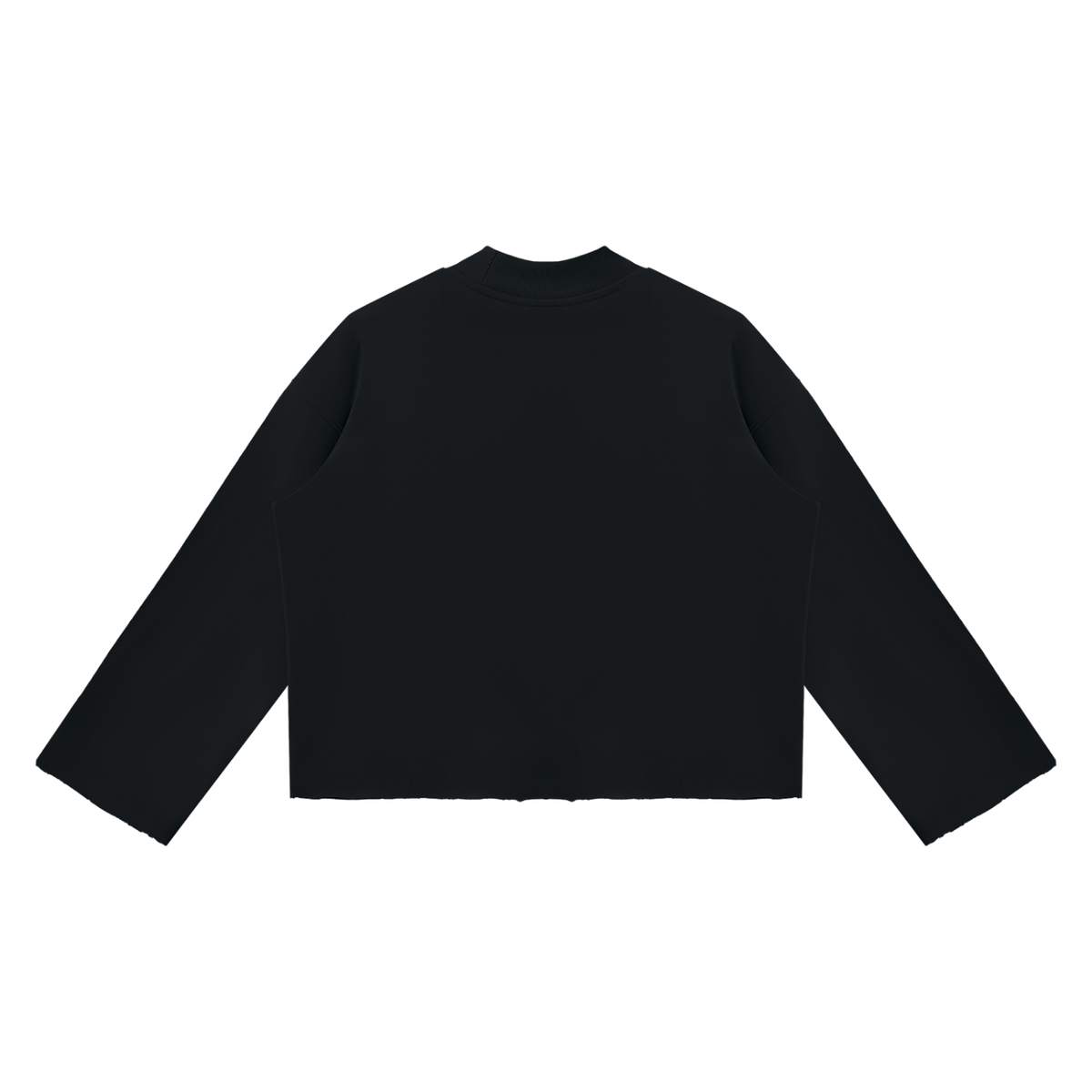 VOLATILE Bear Graphic Mock Neck Raw Edge Boxy Sweatshirt