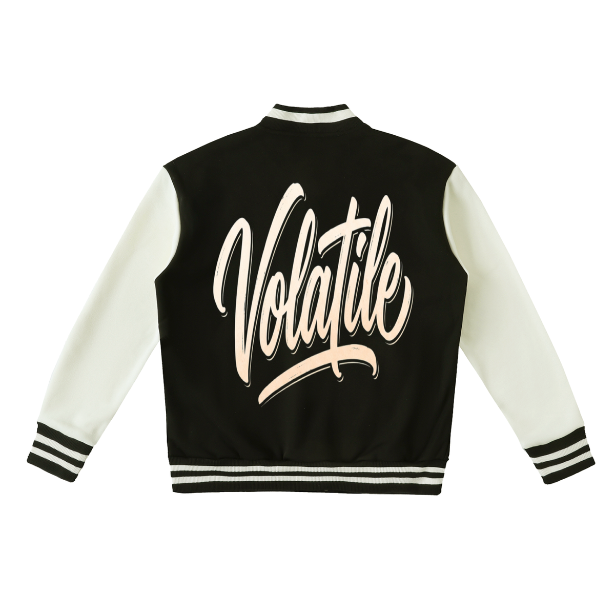 Volatile Script Two-Tone Fleece Varsity Jacket