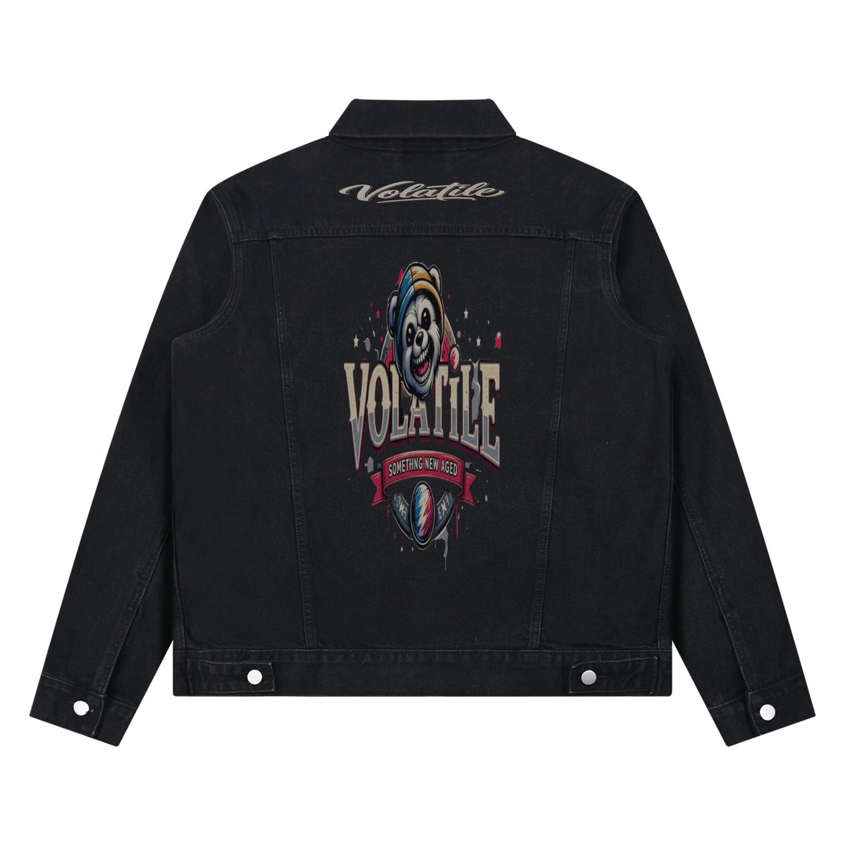 Volatile Script Vintage Wash Denim Jacket