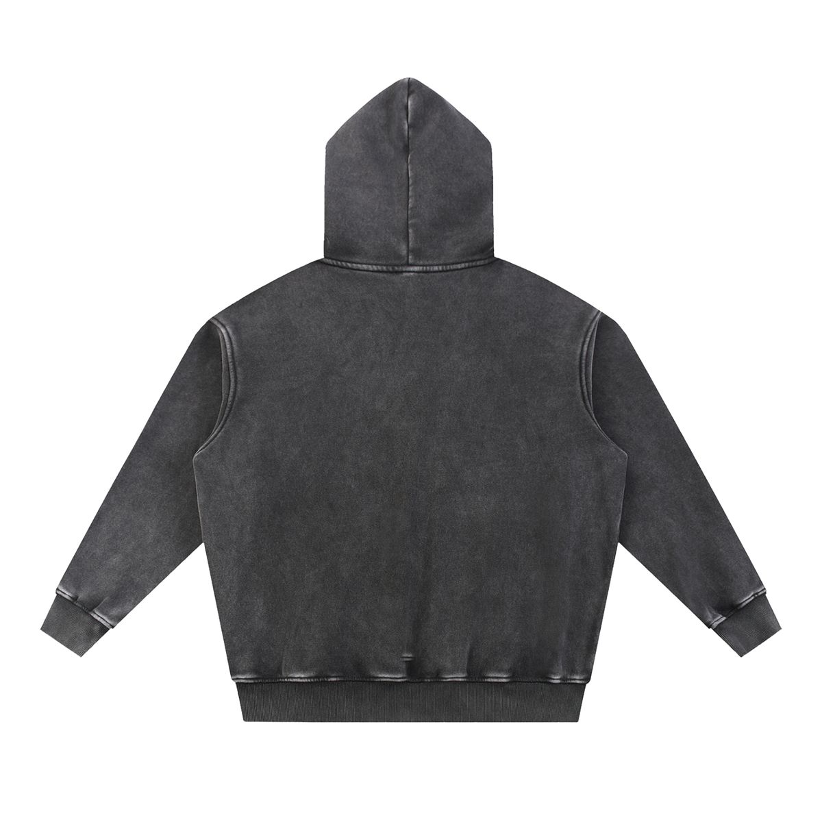 Silly Colorful Lettering Snow Wash Oversized Fleece Hoodie