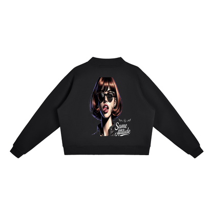 Essential Fleece Mock-Neck Crew Sweatshirt