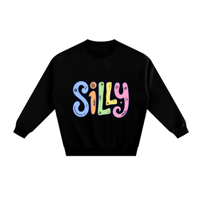 Silly Colorful Lettering Fleece Crewneck Sweatshirt