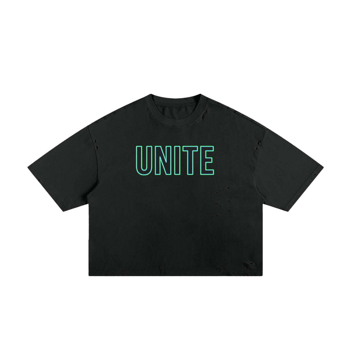 UNITE Graphic Frayed Boxy Tee