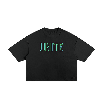 UNITE Graphic Frayed Boxy Tee