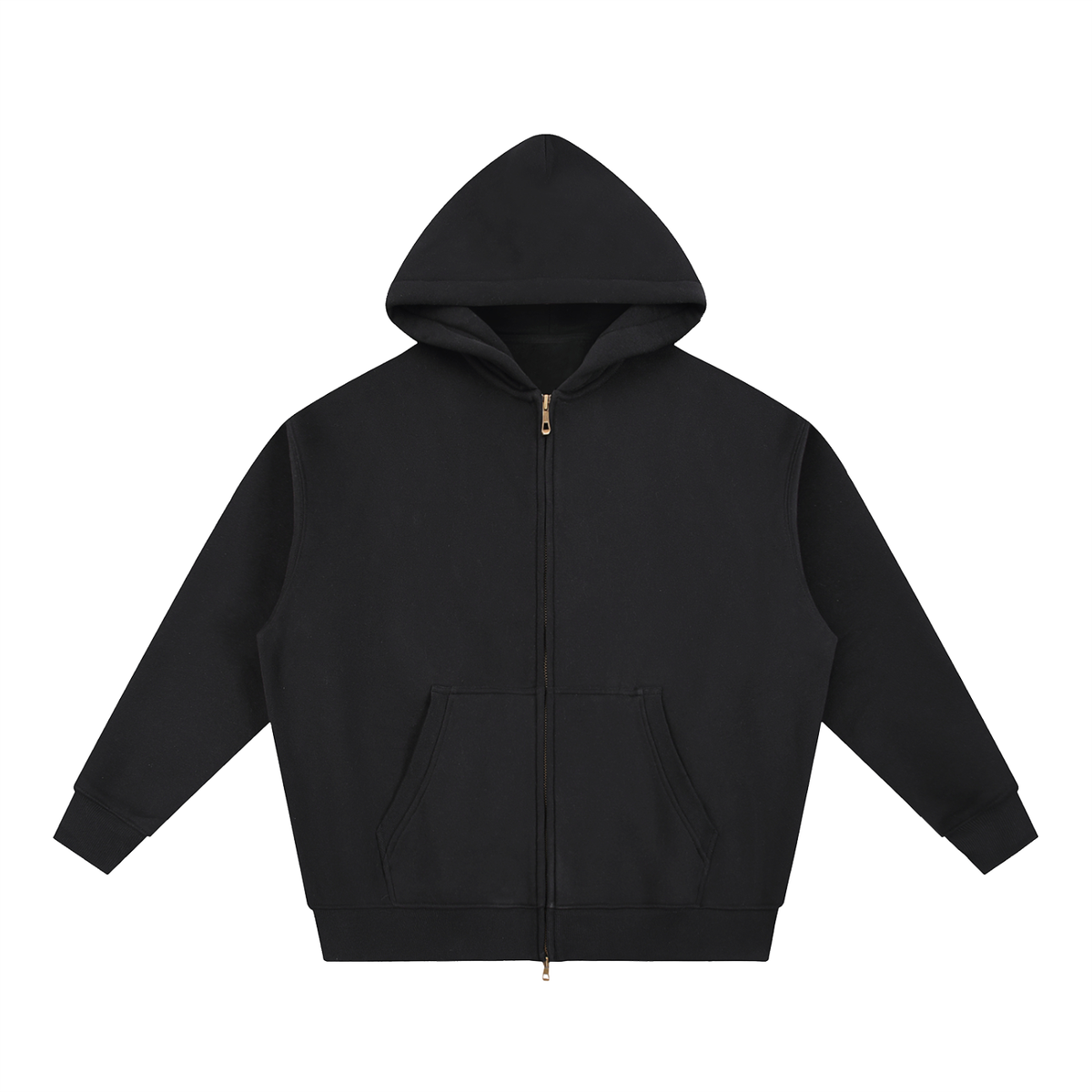 Essential Oversized Boxy Fleece Zip-Up Hoodie