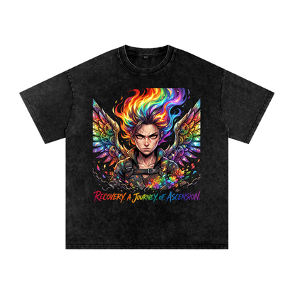 Snow Washed Oversized Cotton T-Shirt