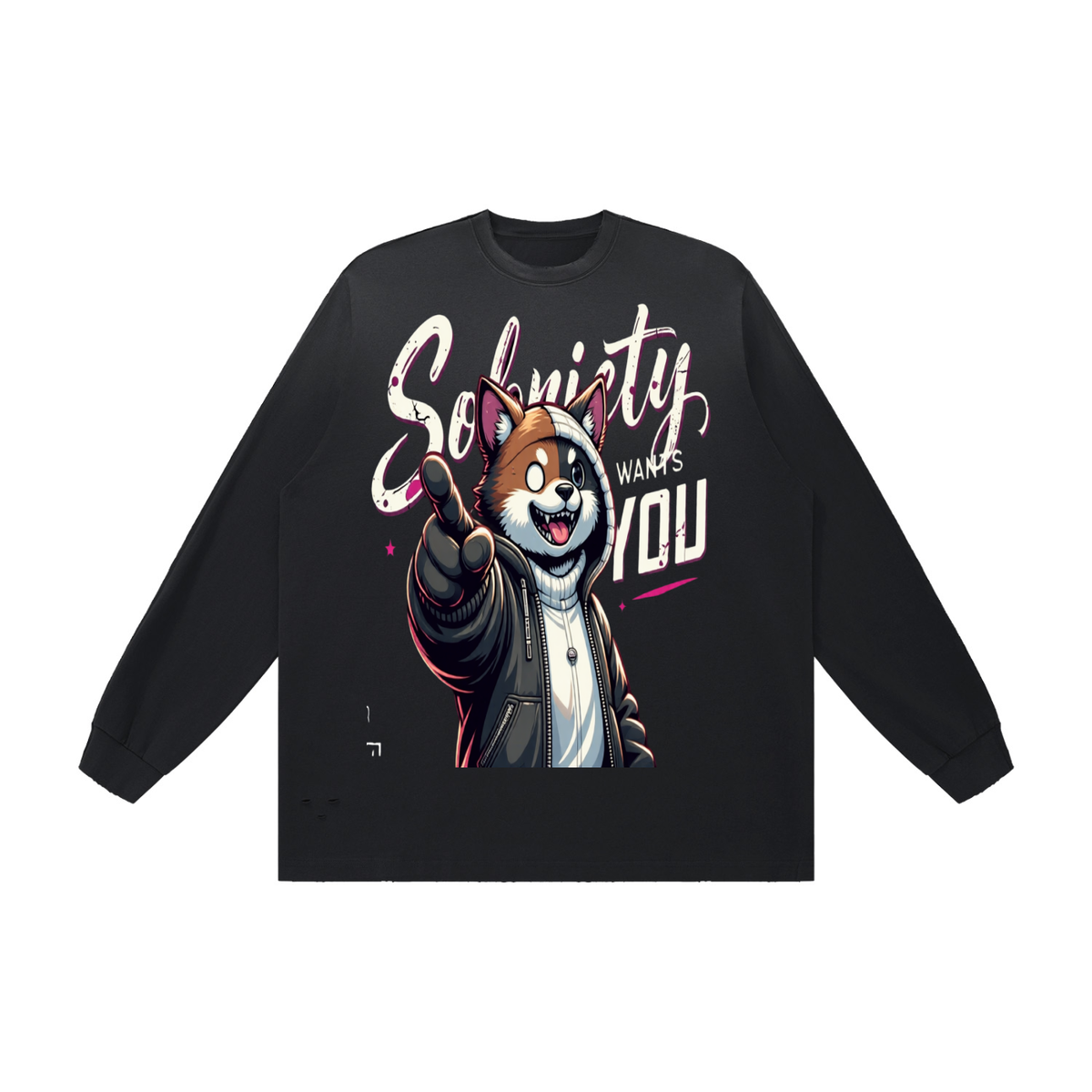 Sobriety Wants You Dog Sunfade Distressed Sweatshirt – Recovery Gift