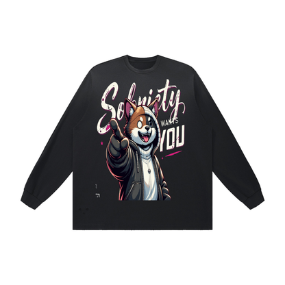 Sobriety Wants You Dog Sunfade Distressed Sweatshirt – Recovery Gift
