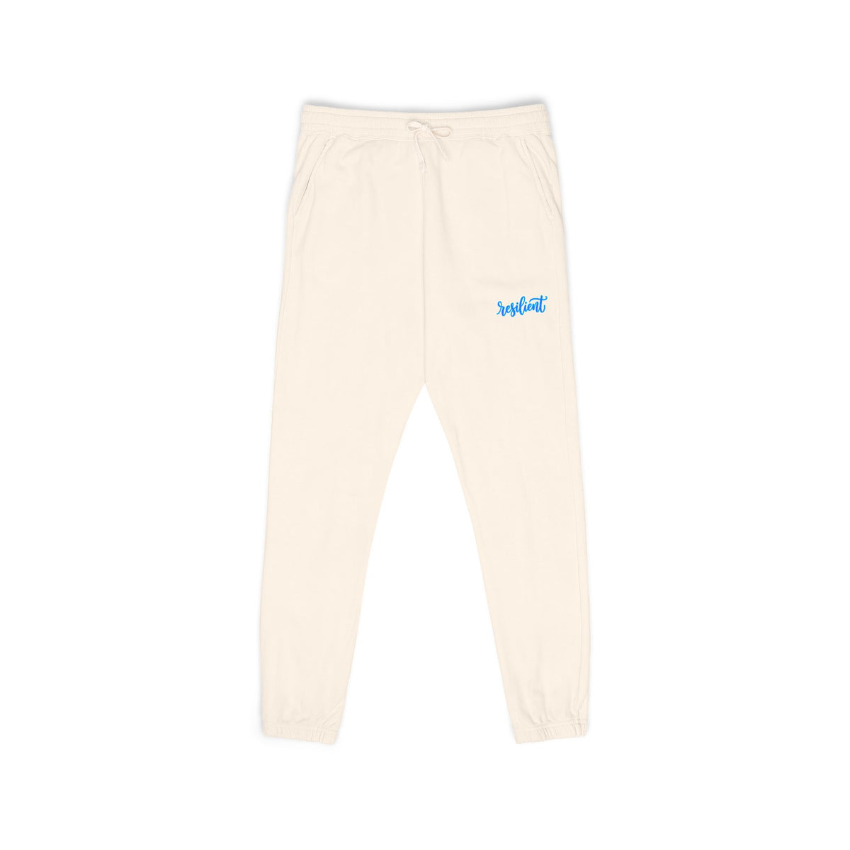 Resilient Script Wave Sweatpants — Garment-Dyed Fleece Joggers