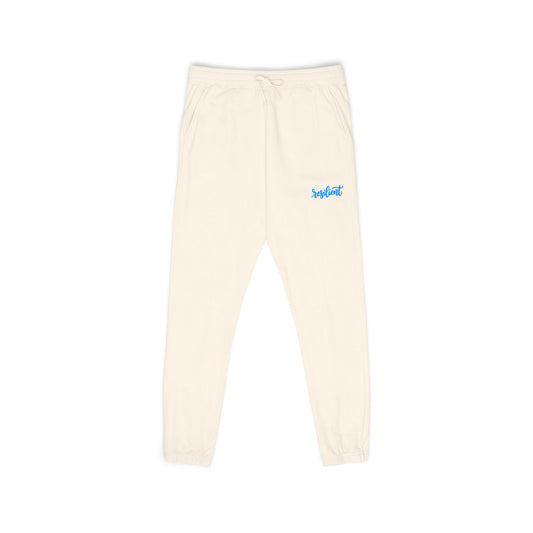Resilient Script Wave Sweatpants — Garment-Dyed Fleece Joggers