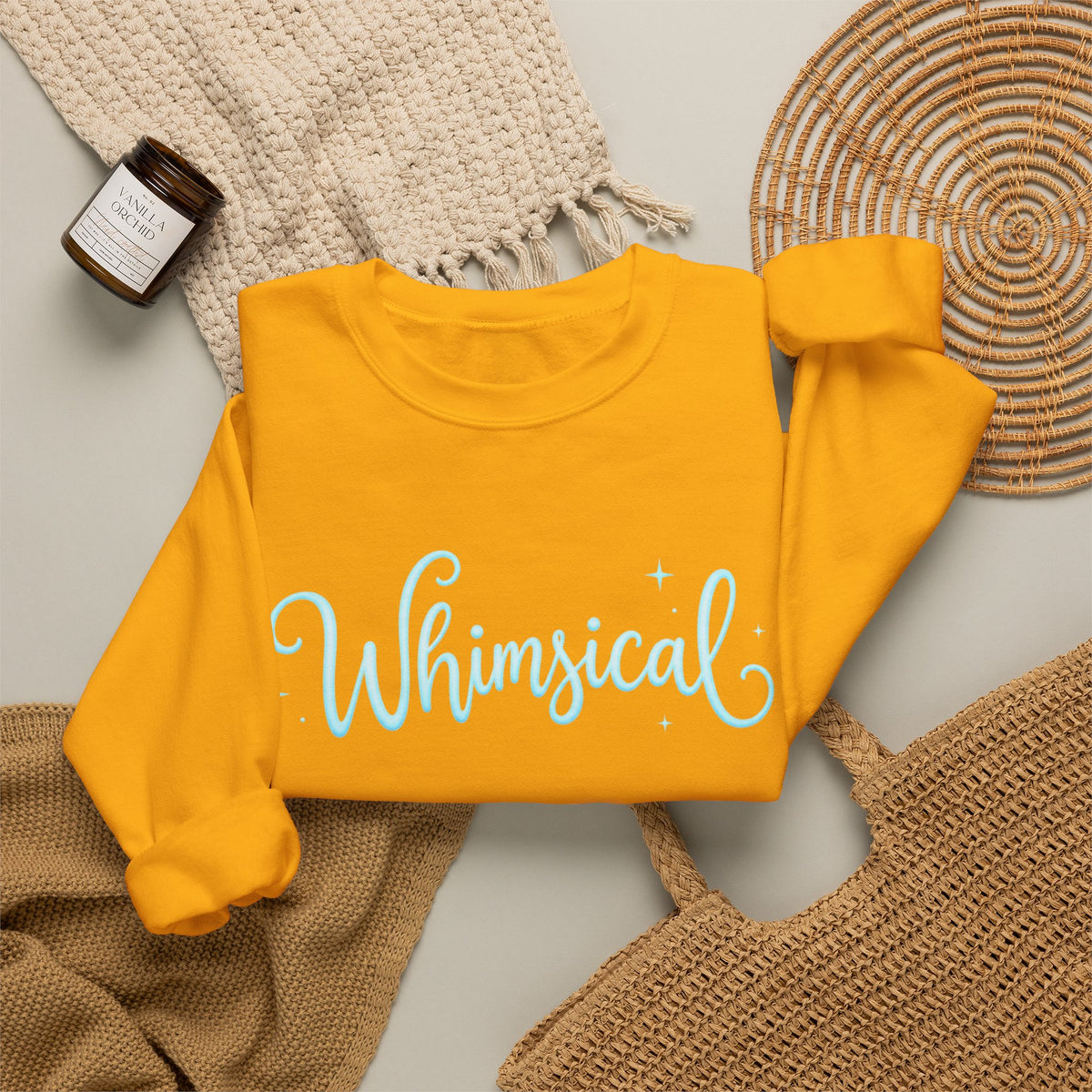 Whimsical Script Crewneck Sweatshirt
