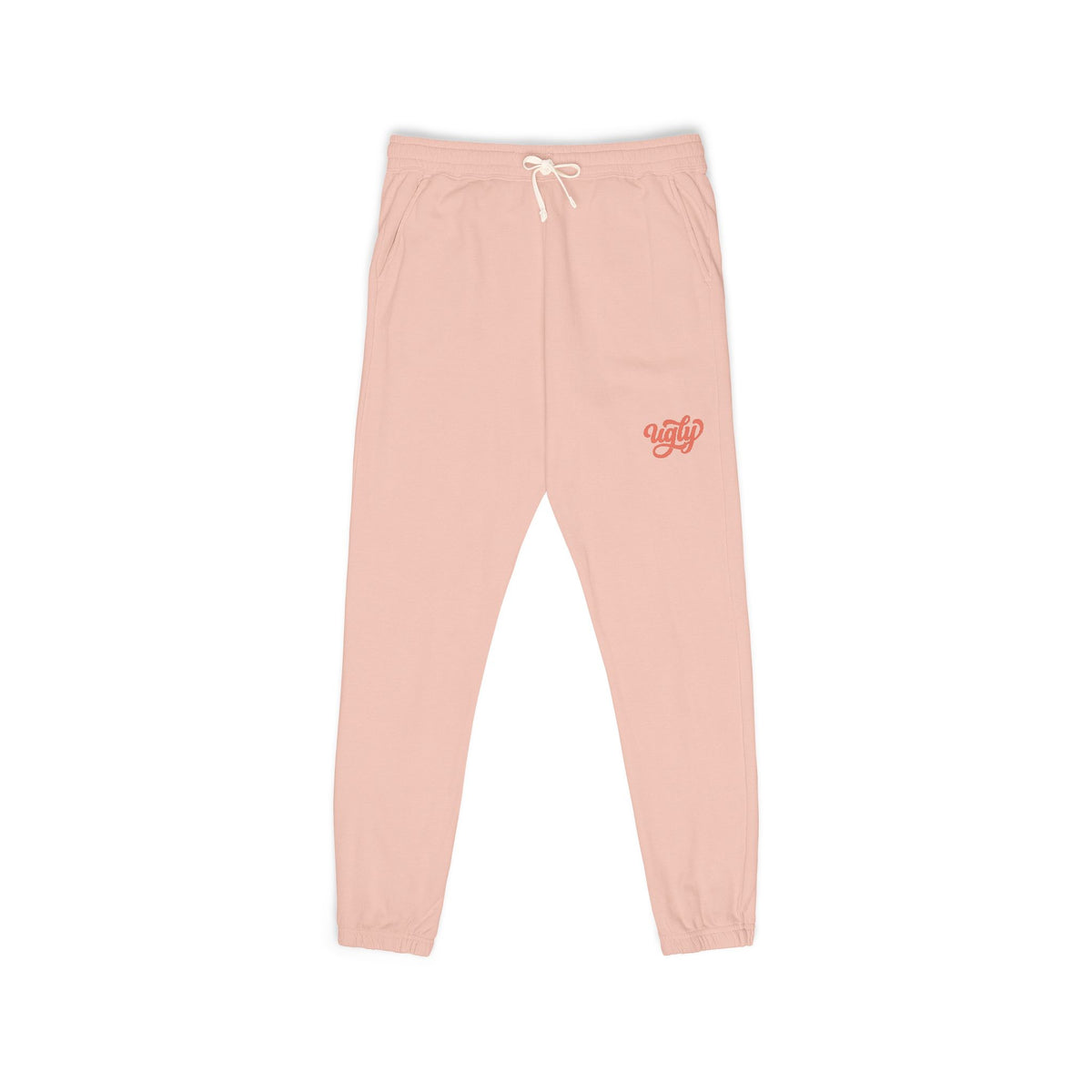 Charcoal Garment-Dyed Sweatpants with 'Ugly' — Cozy Heart Accent Joggers