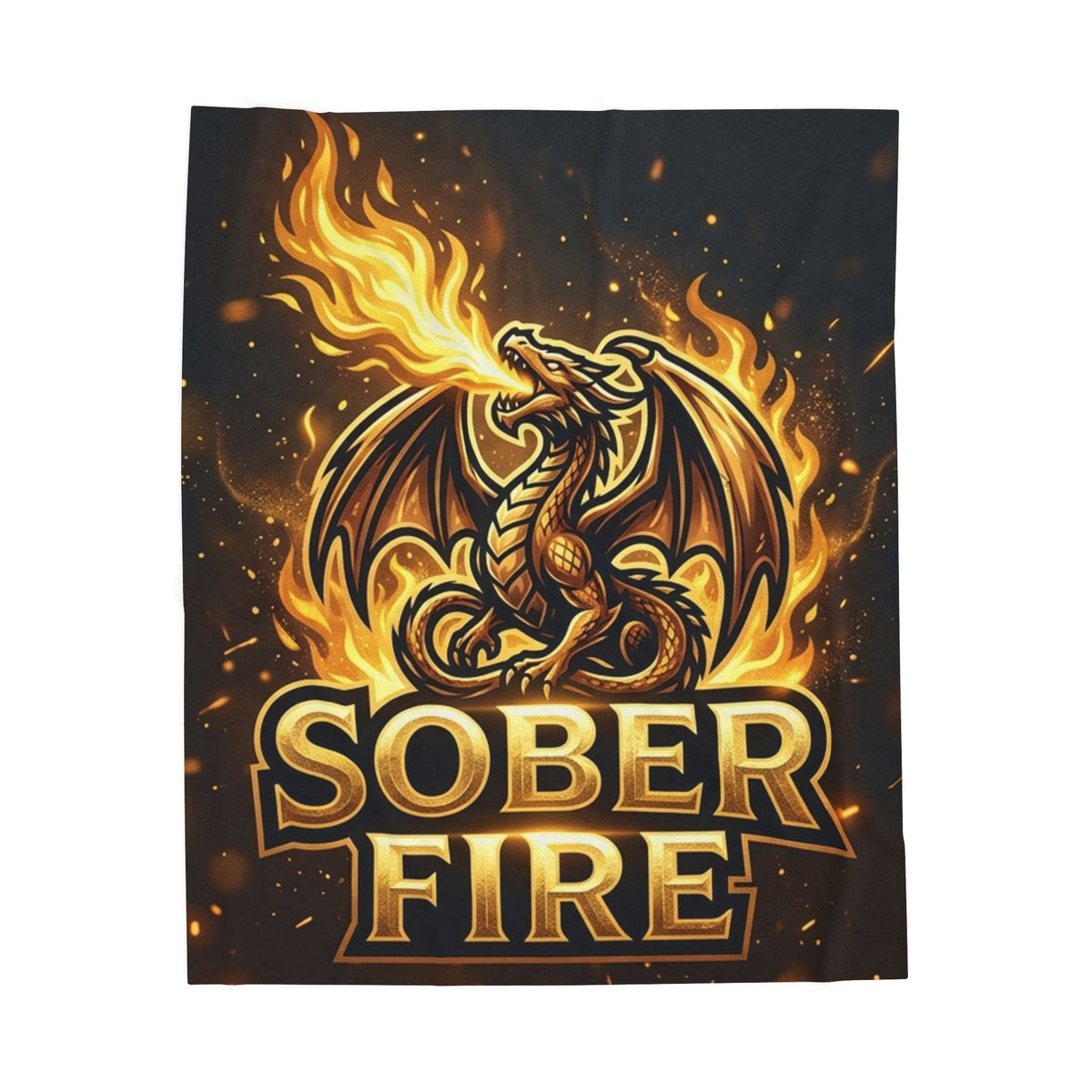 Velveteen Plush Blanket — Sober Fire Dragon Throw