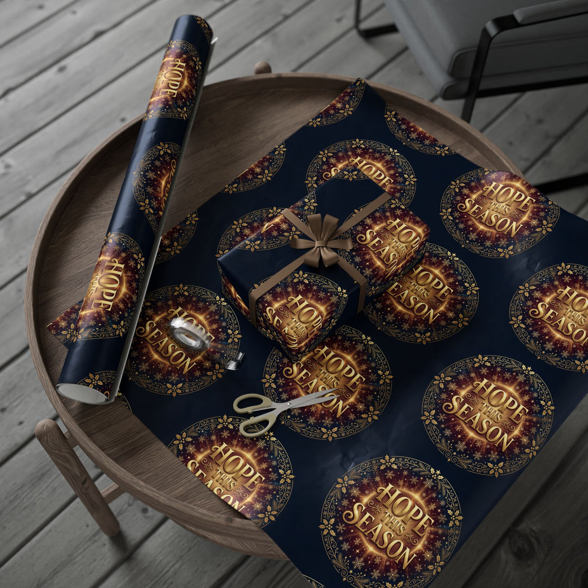 Navy Gold Holiday Wrapping Paper Roll – Recovery Warriors