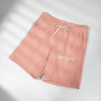 Lightweight Fleece Sweat Shorts — 'hyper-vigilant' Script Logo