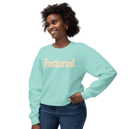 Fractured Graphic Sweatshirt — Pastel Peach Lightweight Crewneck