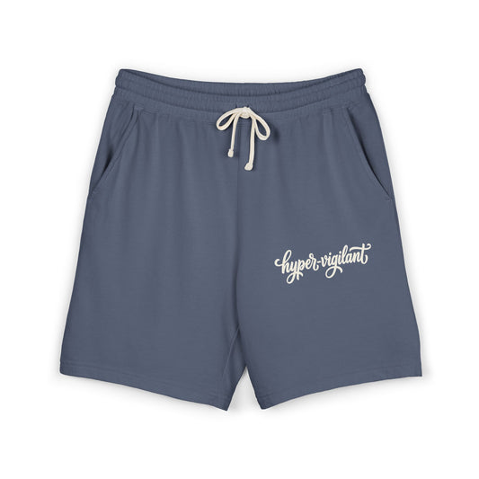 Lightweight Fleece Sweat Shorts — 'hyper-vigilant' Script Logo