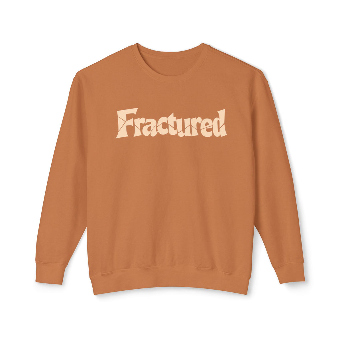 Fractured Graphic Sweatshirt — Pastel Peach Lightweight Crewneck