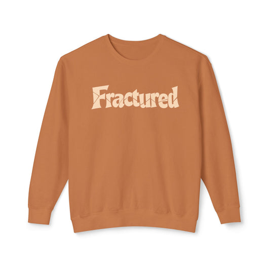 Fractured Graphic Sweatshirt — Pastel Peach Lightweight Crewneck