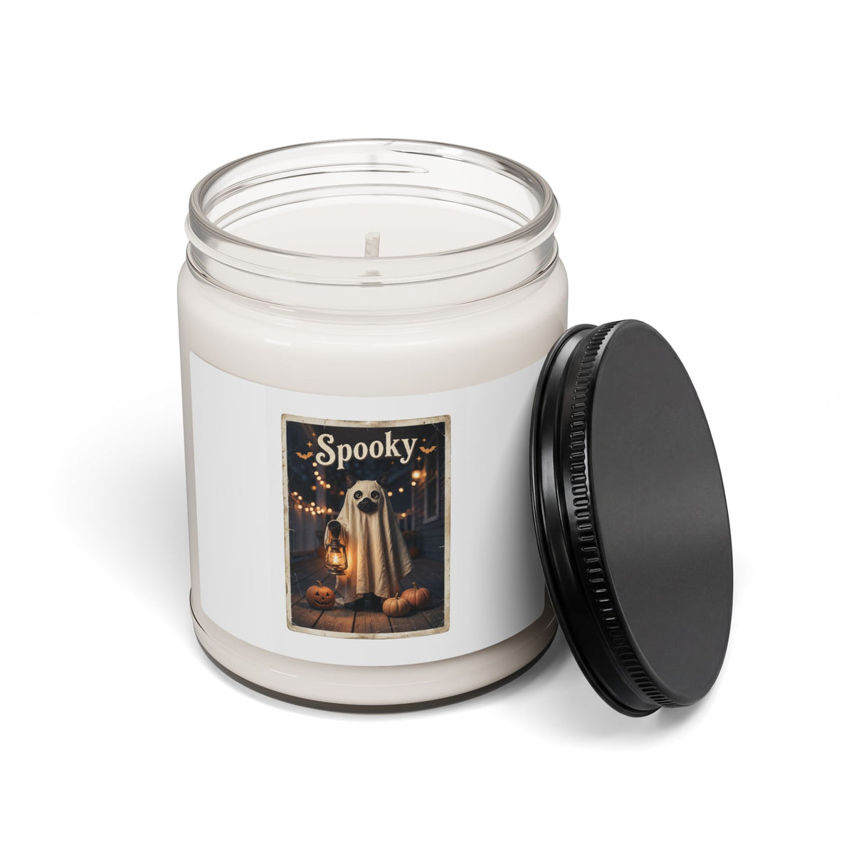 Spooky Ghost Pug Candle | Soy Candle, Halloween Decor