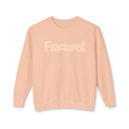 Fractured Graphic Sweatshirt — Pastel Peach Lightweight Crewneck