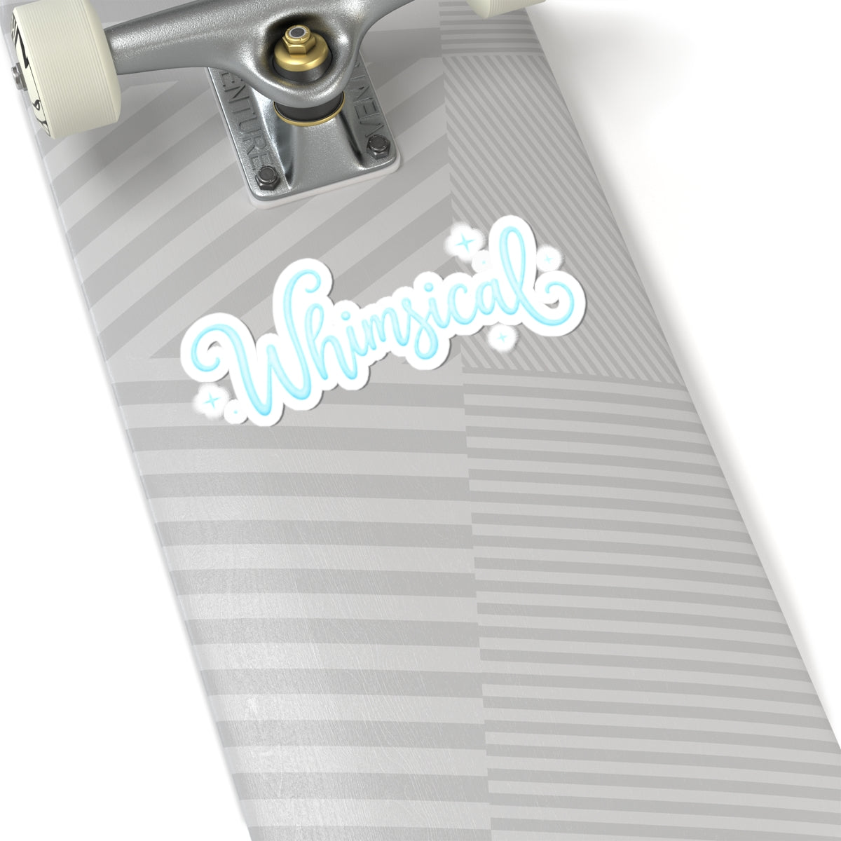 Whimsical Script Kiss-Cut Sticker – Pastel Blue Decorative Laptop Decal