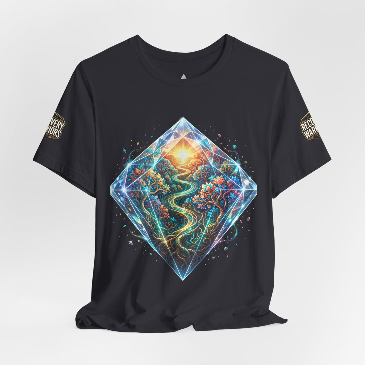 Mystic Path Diamond T-Shirt – Psychedelic Sunrise Recovery Graphic Tee