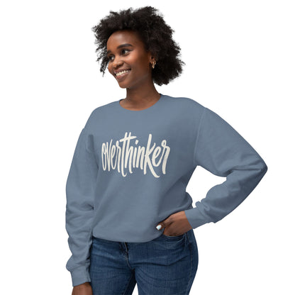 Overthinker Crewneck Sweatshirt — Lightweight Peach Pullover for Thoughtful Minds