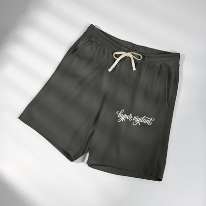 Lightweight Fleece Sweat Shorts — 'hyper-vigilant' Script Logo