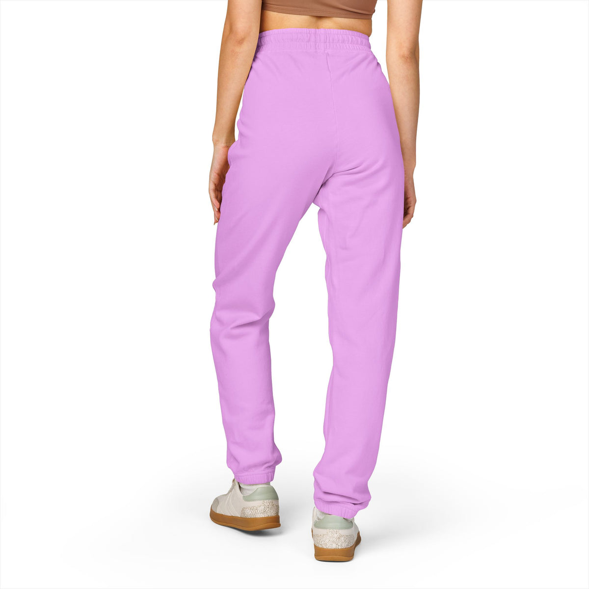 Fleece Sweatpants — Green Leaf Patch Joggers