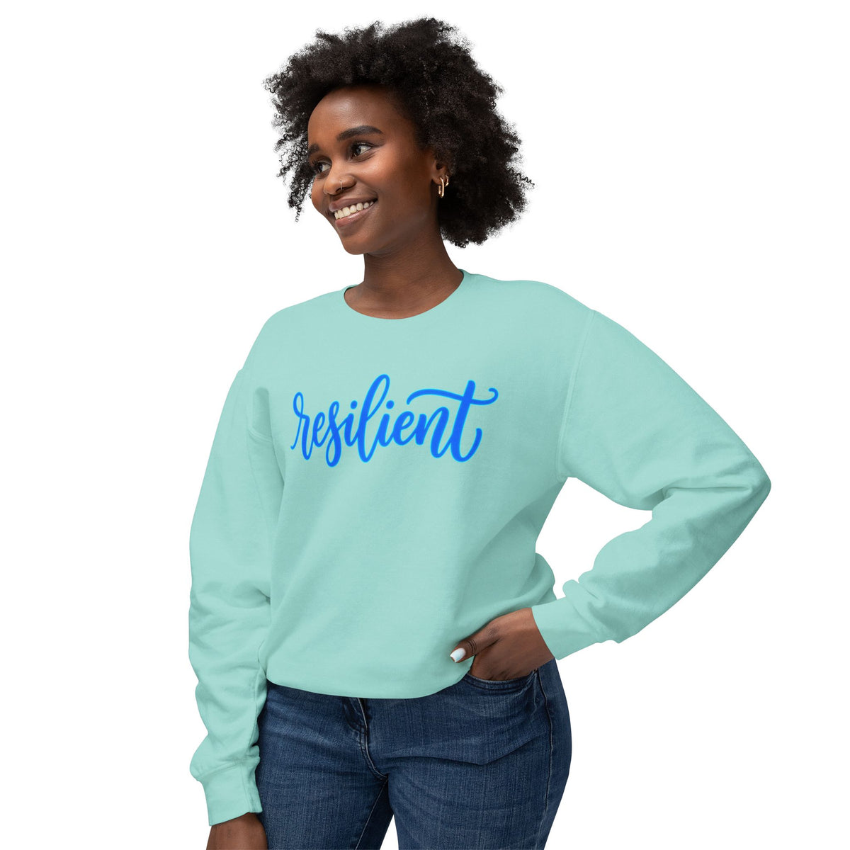 Resilient Script Sweatshirt — Inspirational Crewneck for Women & Men