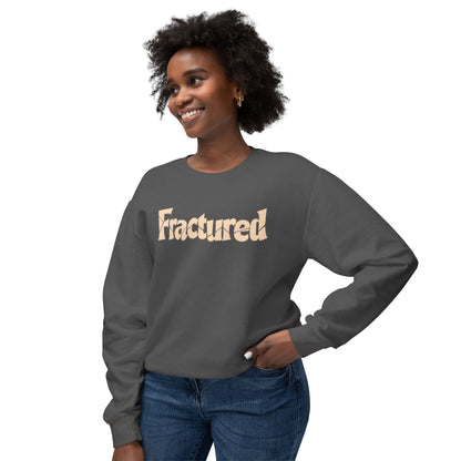 Fractured Graphic Sweatshirt — Pastel Peach Lightweight Crewneck