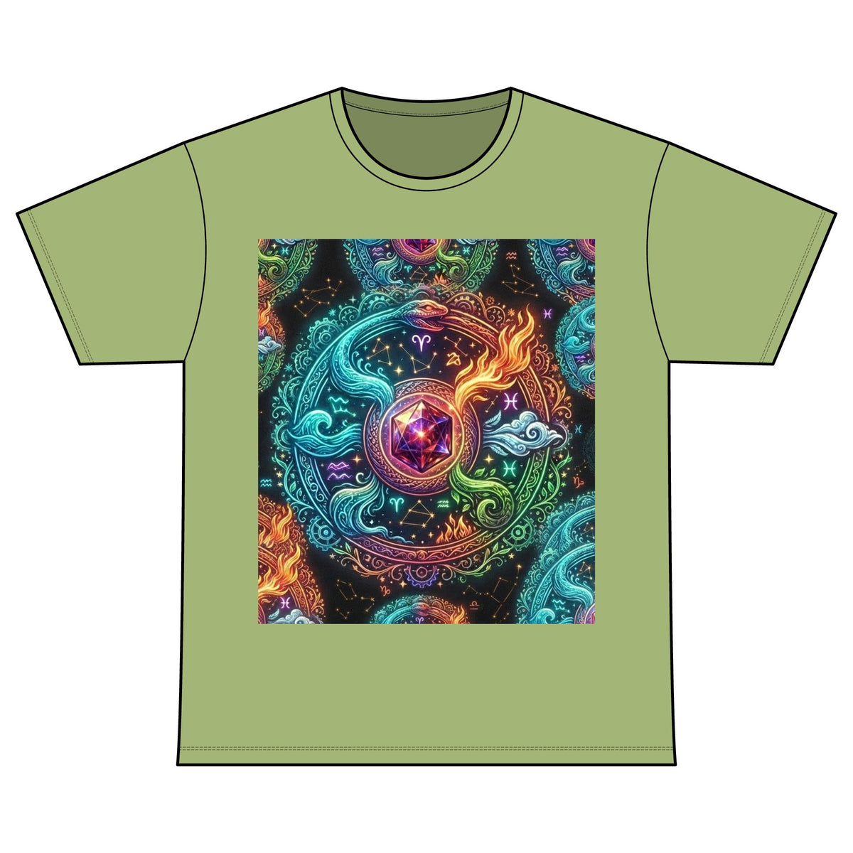Recovery Warriors T-Shirt — Psychedelic Elemental Mandala Graphic Tee
