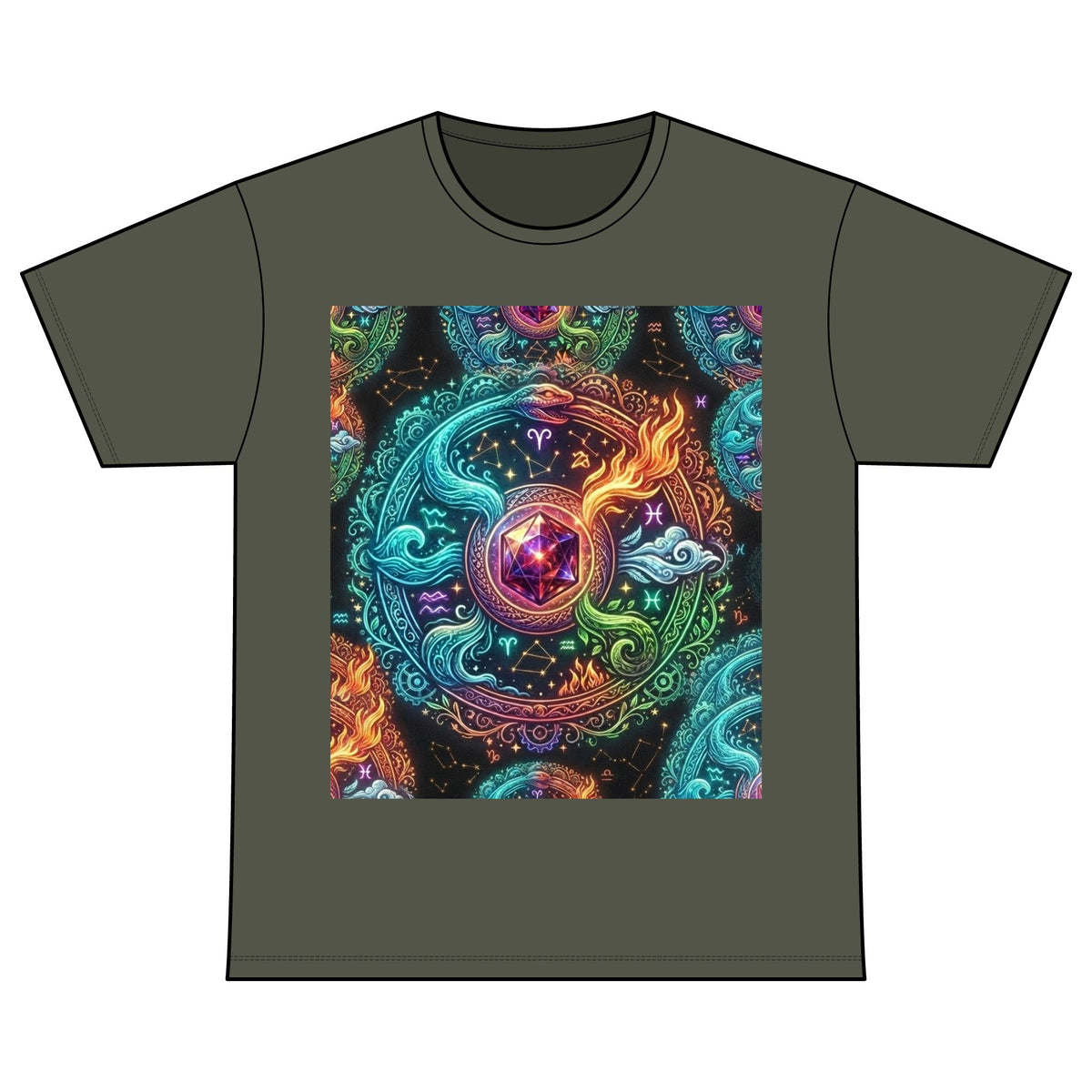 Recovery Warriors T-Shirt — Psychedelic Elemental Mandala Graphic Tee