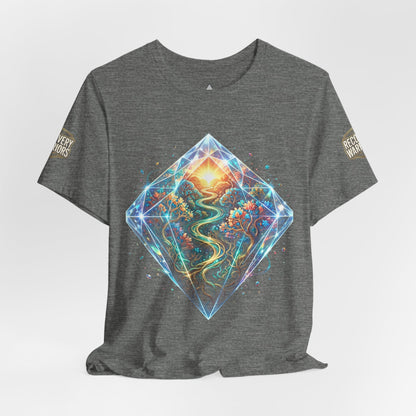 Mystic Path Diamond T-Shirt – Psychedelic Sunrise Recovery Graphic Tee