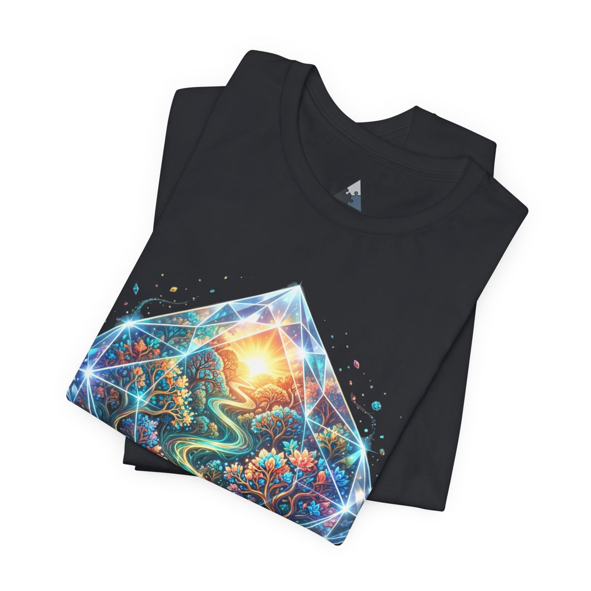 Mystic Path Diamond T-Shirt – Psychedelic Sunrise Recovery Graphic Tee