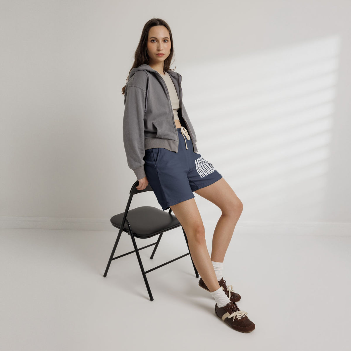 Anxious Graphic Sweat Shorts — Lightweight Garment-Dyed Fleece